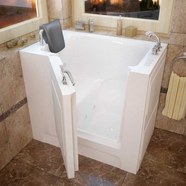 Meditub MediTub Walk-In 27 x 39 Right Drain White Whirlpool Walk-In Bathtub 2739RWH